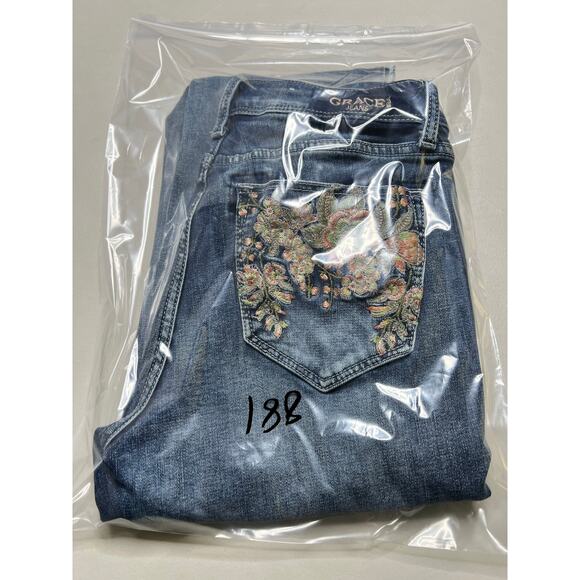 Grace In LA Jeans Womens Sz 28 Blue Medium Wash Embroidered Western / boho / Y2K - Picture 15 of 15